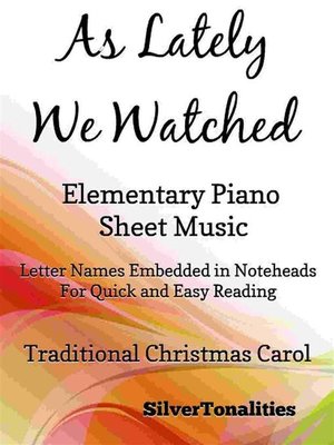 cover image of As Lately We Watched Elementary Piano Sheet Music